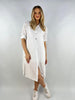 Made in Italy Linen Side Button Dress