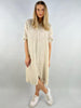 Made in Italy Linen Side Button Dress