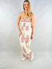 Arabian Print Shirred Elasticated Bardot Jumpsuit