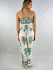 Arabian Print Shirred Elasticated Bardot Jumpsuit