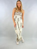 Arabian Print Shirred Elasticated Bardot Jumpsuit