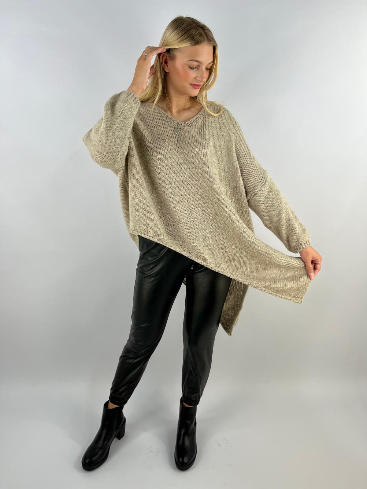 Made in Italy Wool Slant Knit Lagenlook