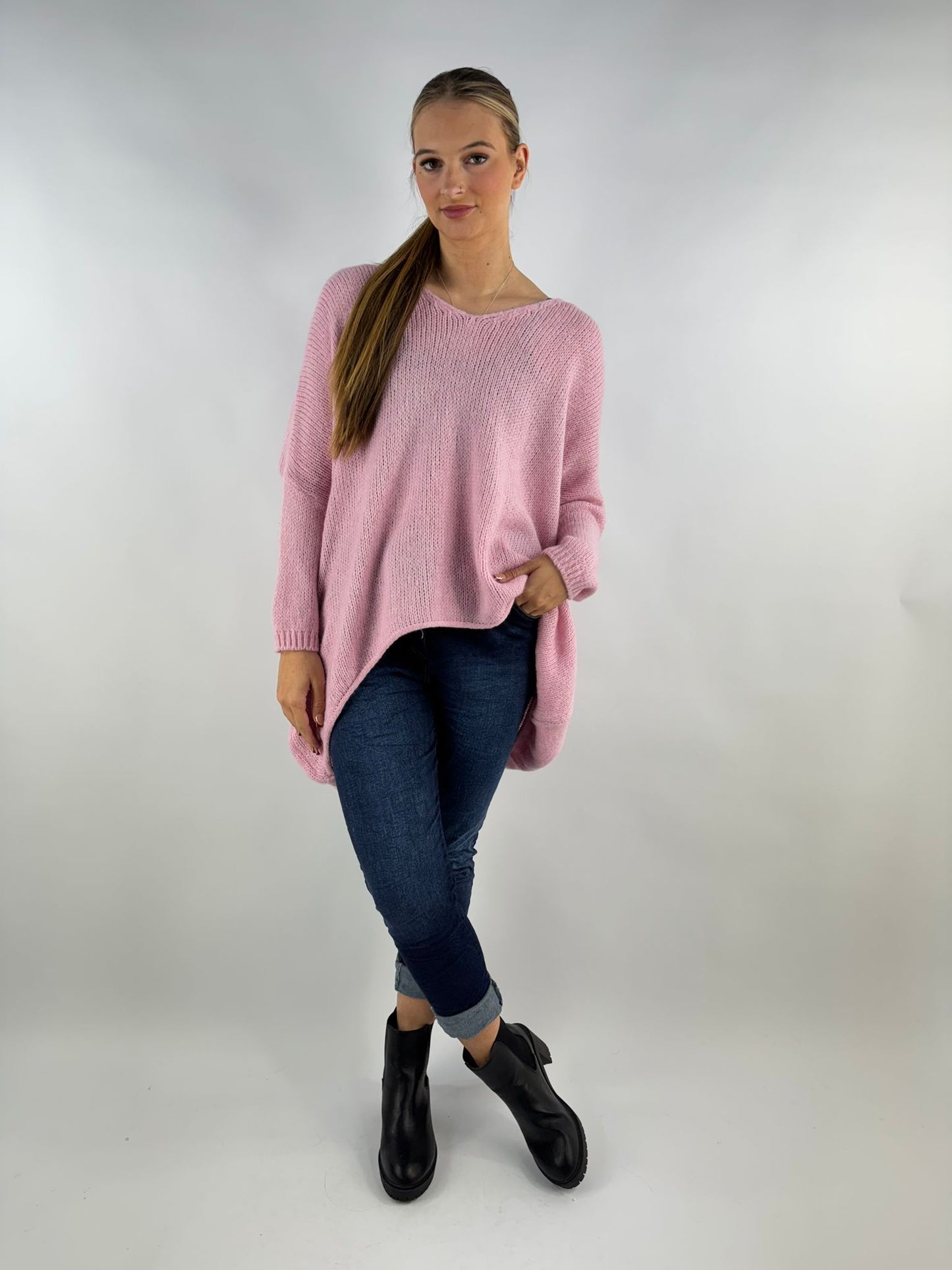 Wool Slouch Knit Jumper High-Low