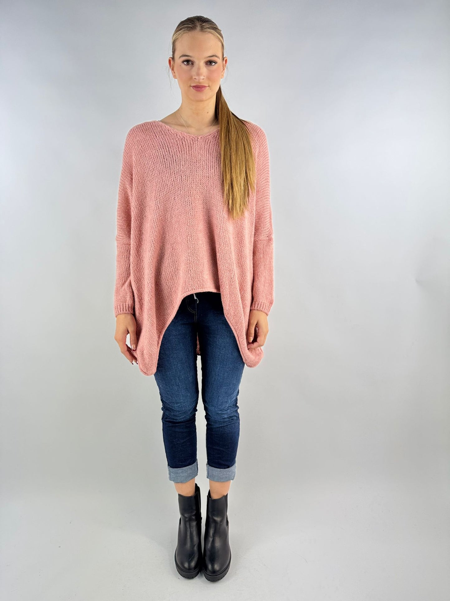 Wool Slouch Knit Jumper High-Low