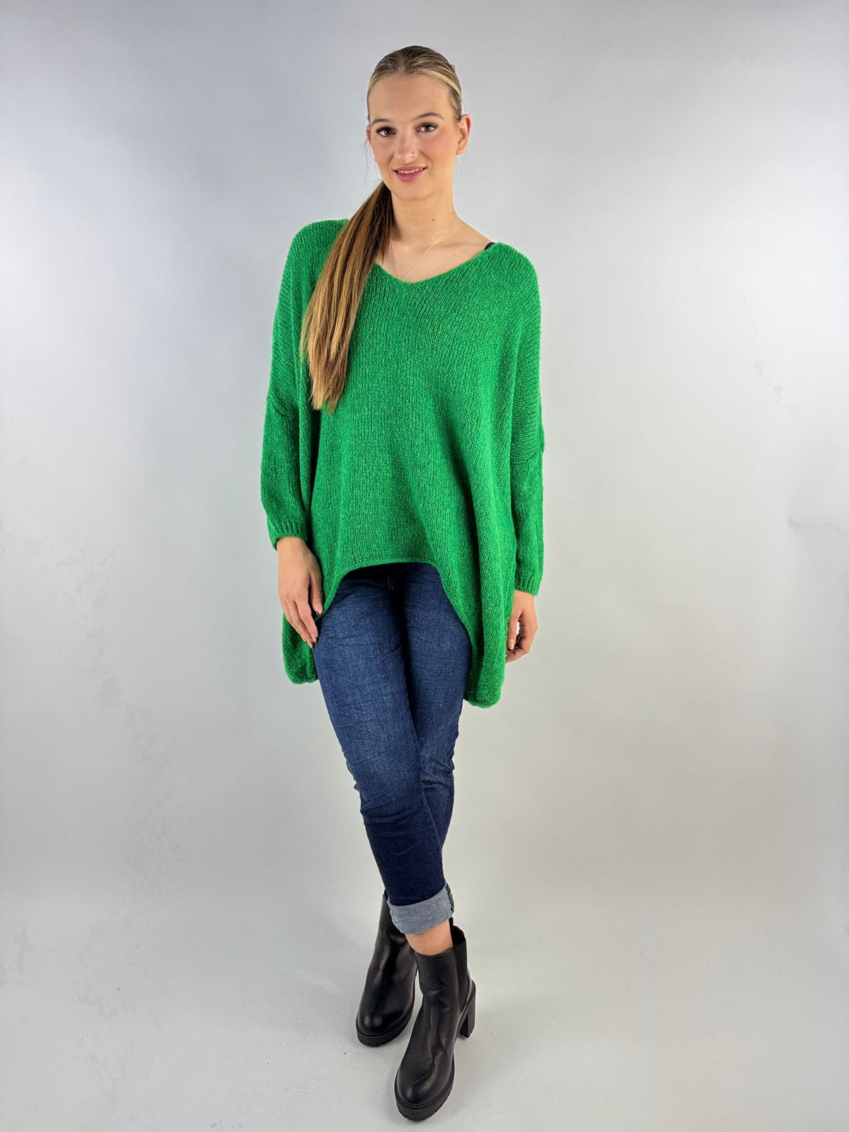 Wool Slouch Knit Jumper High-Low
