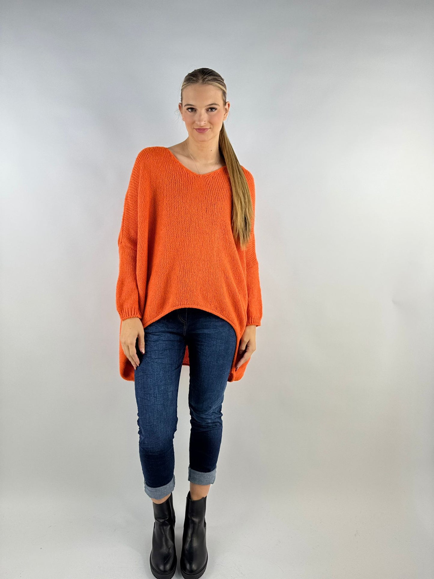 Wool Slouch Knit Jumper High-Low