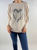 Made in Italy Sequin Heart Scoop Knit Jumper