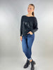 Made in Italy Sequin Heart Scoop Knit Jumper