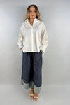 Made in Italy Embroided Sleeve Cotton Shirt