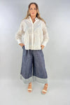 Made in Italy Sequin Embroided Cotton Shirt
