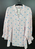 Made in Italy Cheesecloth Daisy Print Smock Blouse