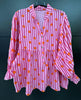 Made in Italy Cheesecloth Daisy Print Smock Blouse