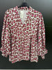 Made in Italy Cheesecloth Leopard Print Smock Blouse