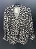 Made in Italy Cheesecloth Leopard Print Smock Blouse