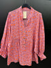Made in Italy Cheesecloth Leopard Print Smock Blouse