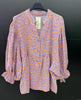 Made in Italy Cheesecloth Leopard Print Smock Blouse