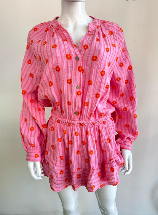 Made in Italy Cheesecloth Daisy Print Playsuit