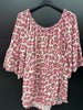 Made in Italy Cheesecloth Leopard Print Bardot Top