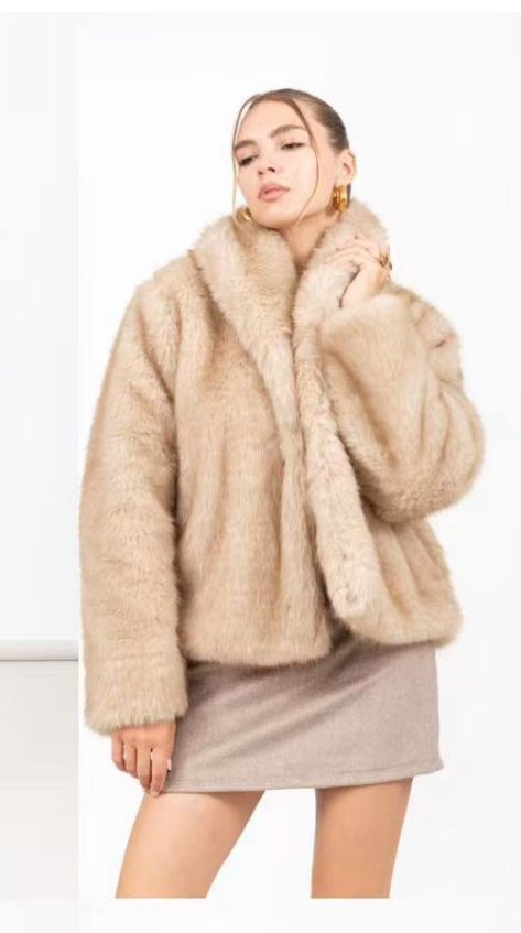 Chic Faux Fur Cropped Coat