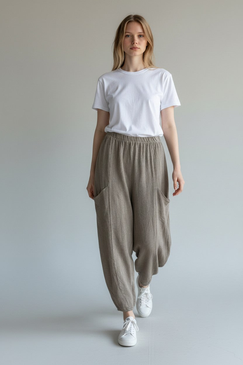 Linen Barrel Lag Pant Lagenlook
