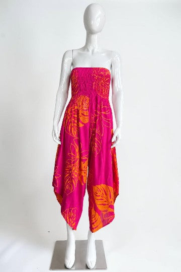 Made in Italy Shirred Elasticated Bandeau Jumpsuit