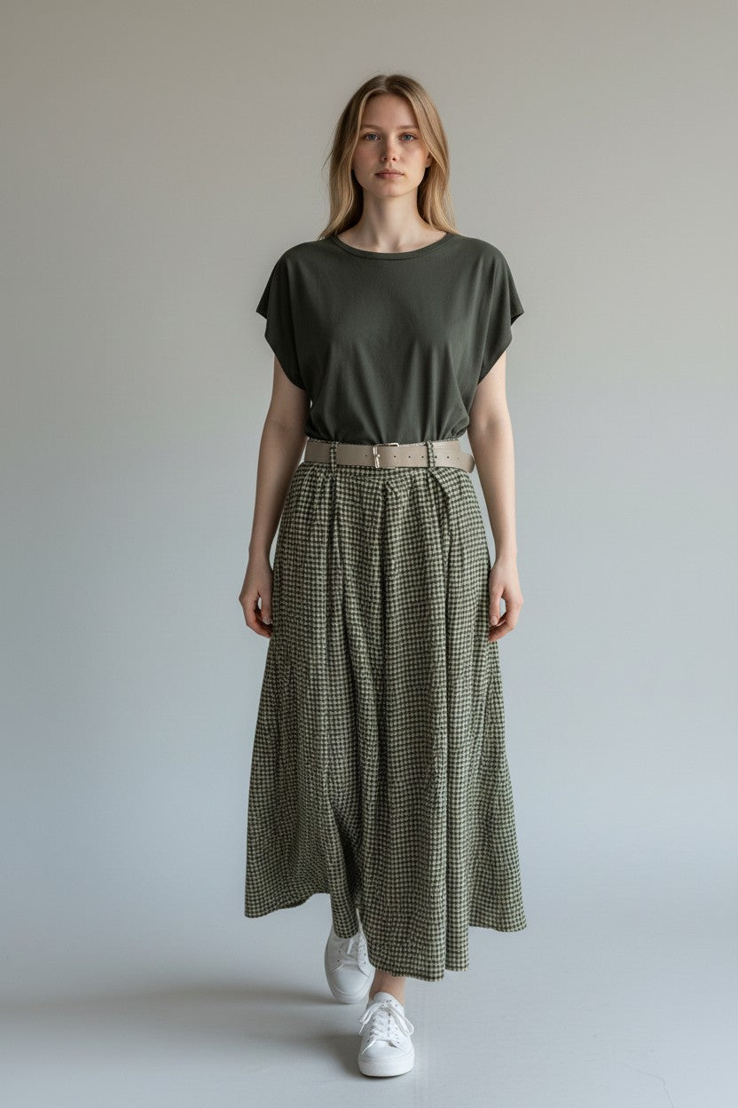 Gingham Palazzo Pant Lagenlook