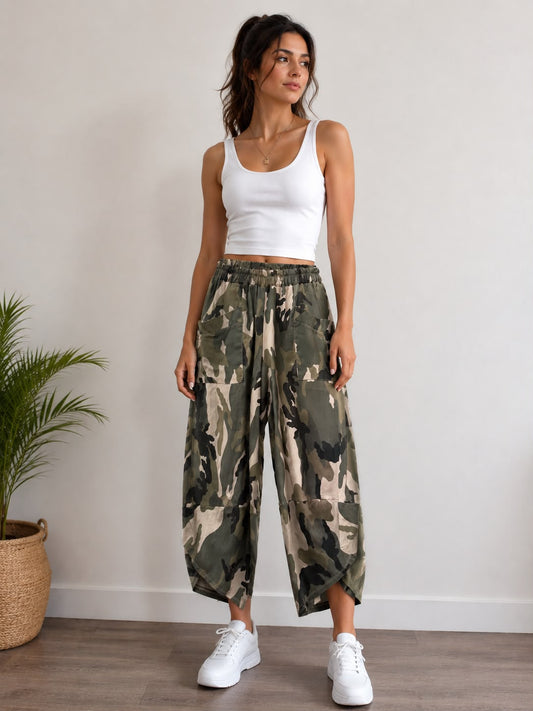 Made in Italy Camouflage Pocket Front Trouser Magic