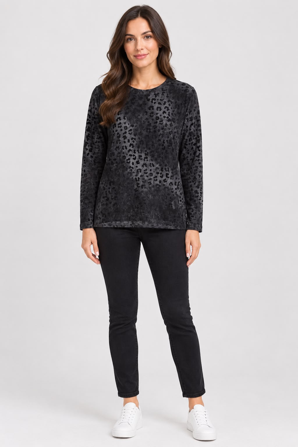 Made in Italy Leopard Mesh Top