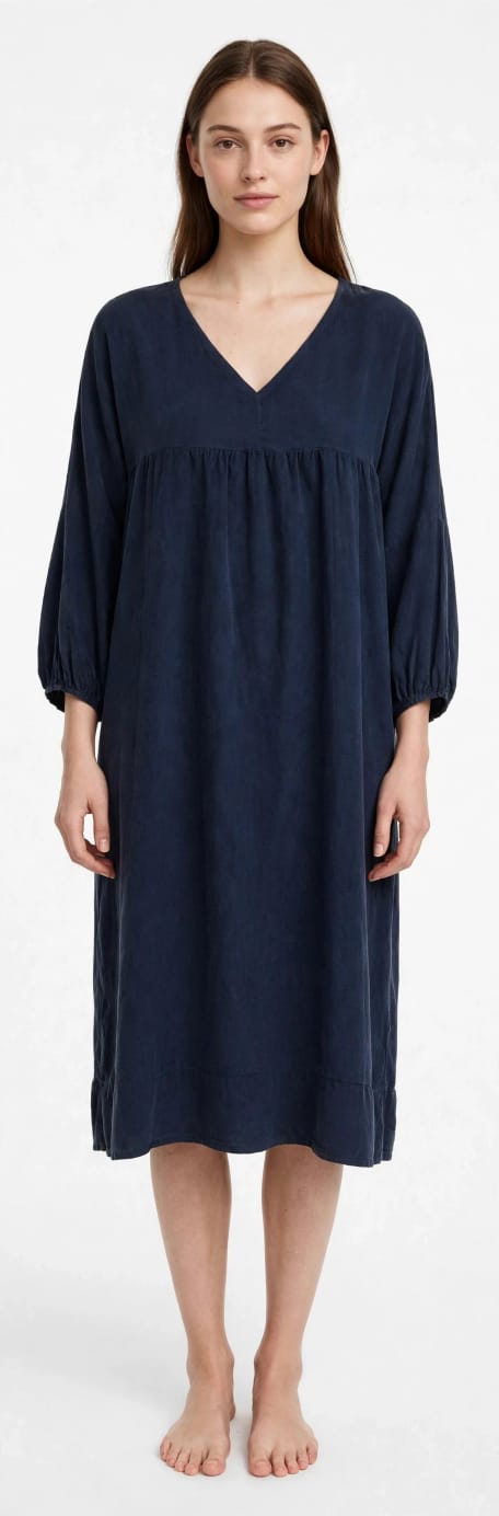 Corduroy Smock Peasant Dress
