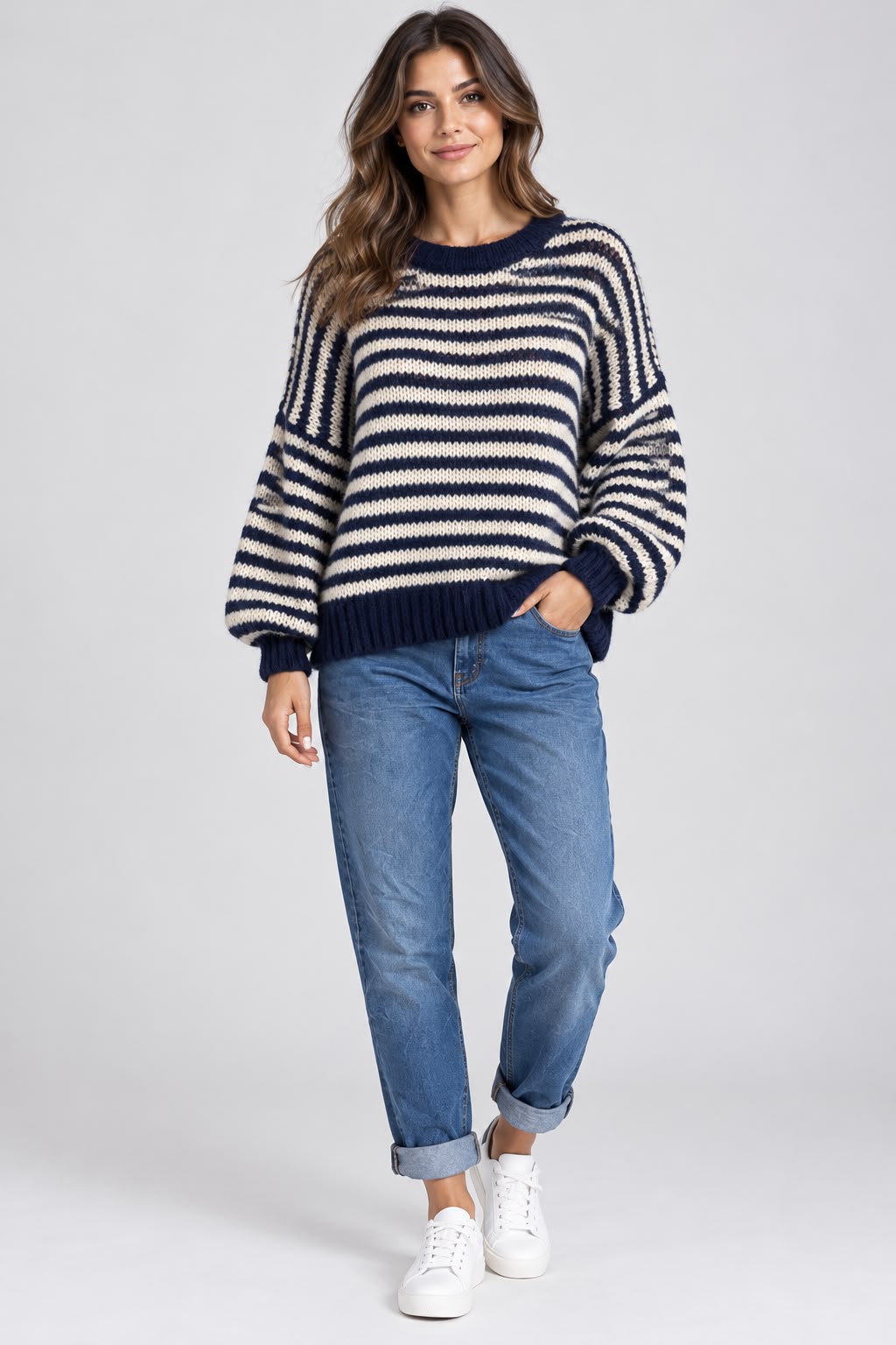 Wool Stripe Chunky Knit Jumper
