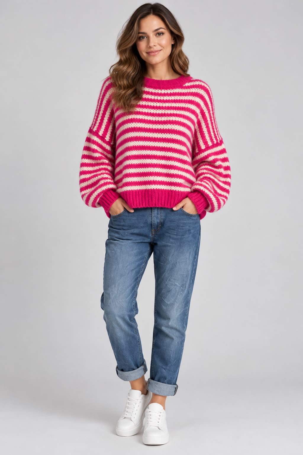 Wool Stripe Chunky Knit Jumper