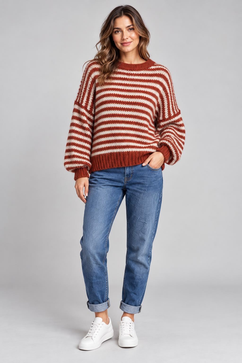 Wool Stripe Chunky Knit Jumper