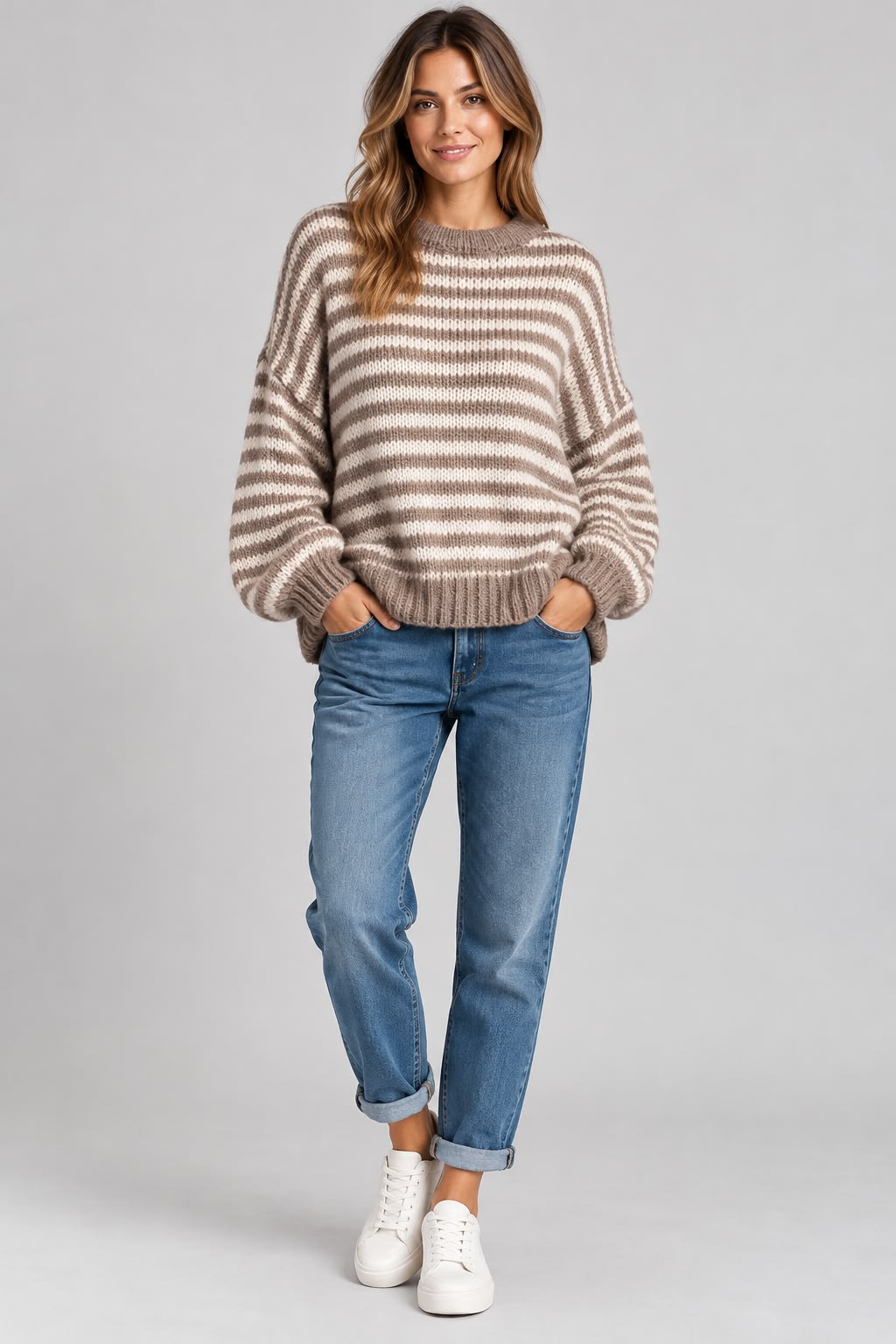 Wool Stripe Chunky Knit Jumper