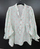 Made in Italy Cheesecloth Daisy Print Smock Blouse