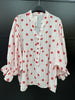 Made in Italy Cheesecloth Daisy Print Smock Blouse