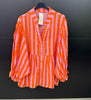 Made in Italy Cheesecloth Stripe Print Smock Blouse