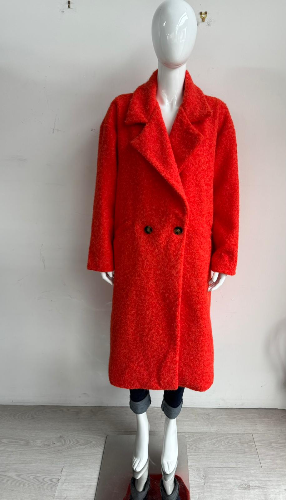 Women's Textured Double-Breasted Coat Lagenlook