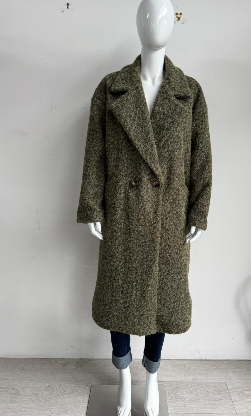 Women's Textured Double-Breasted Coat Lagenlook