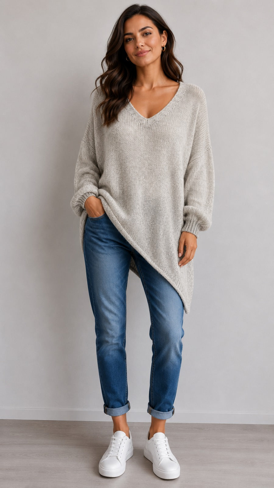 Made in Italy Wool Slant Knit Jumper