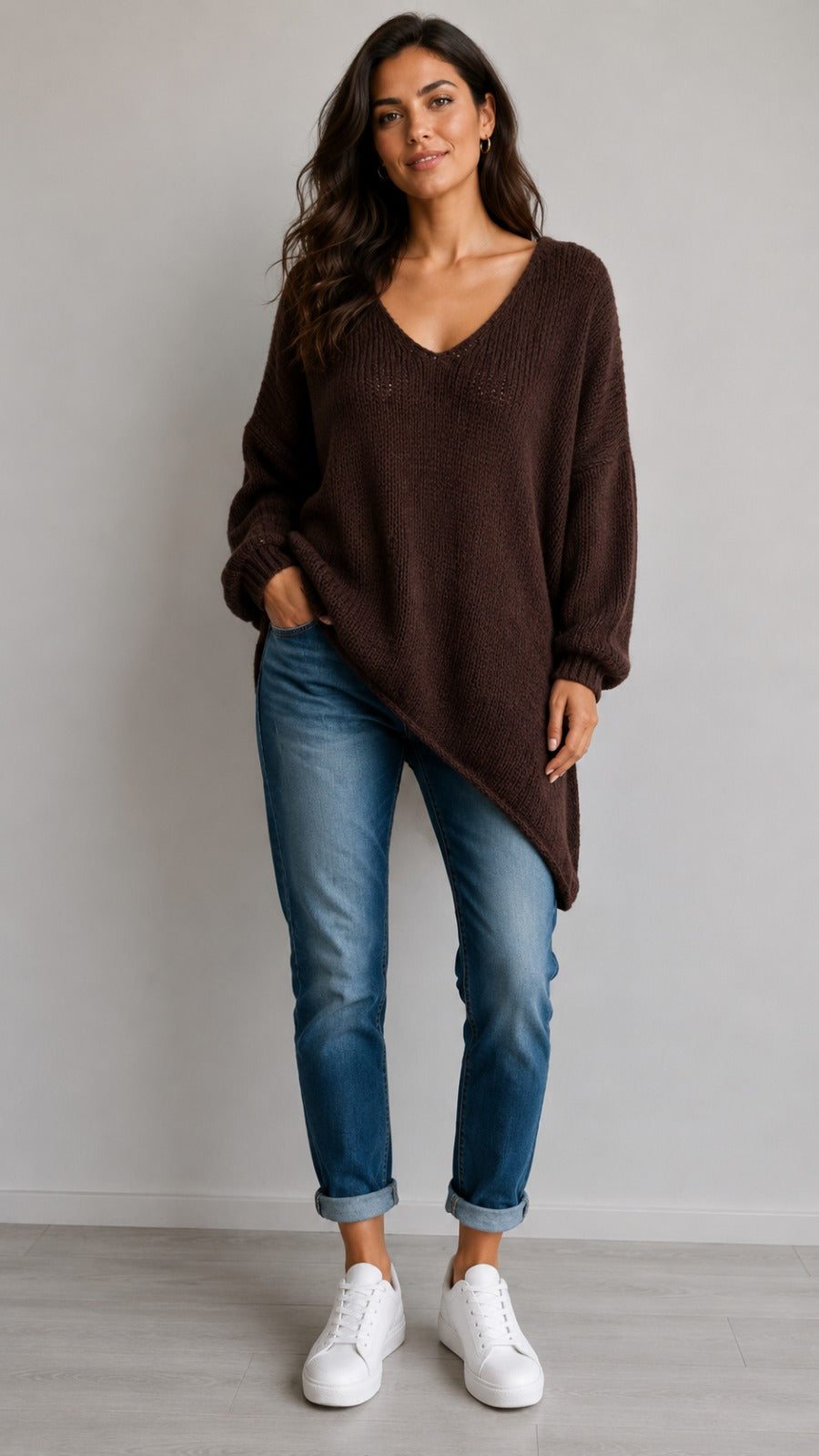 Made in Italy Wool Slant Knit Jumper