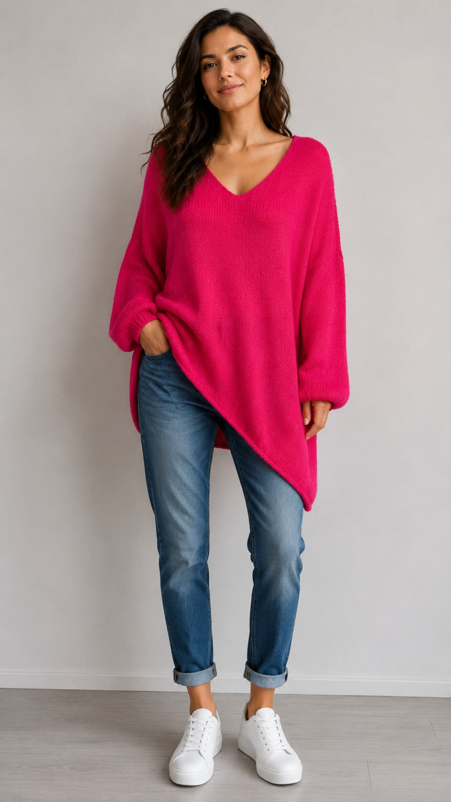 Made in Italy Wool Slant Knit Jumper