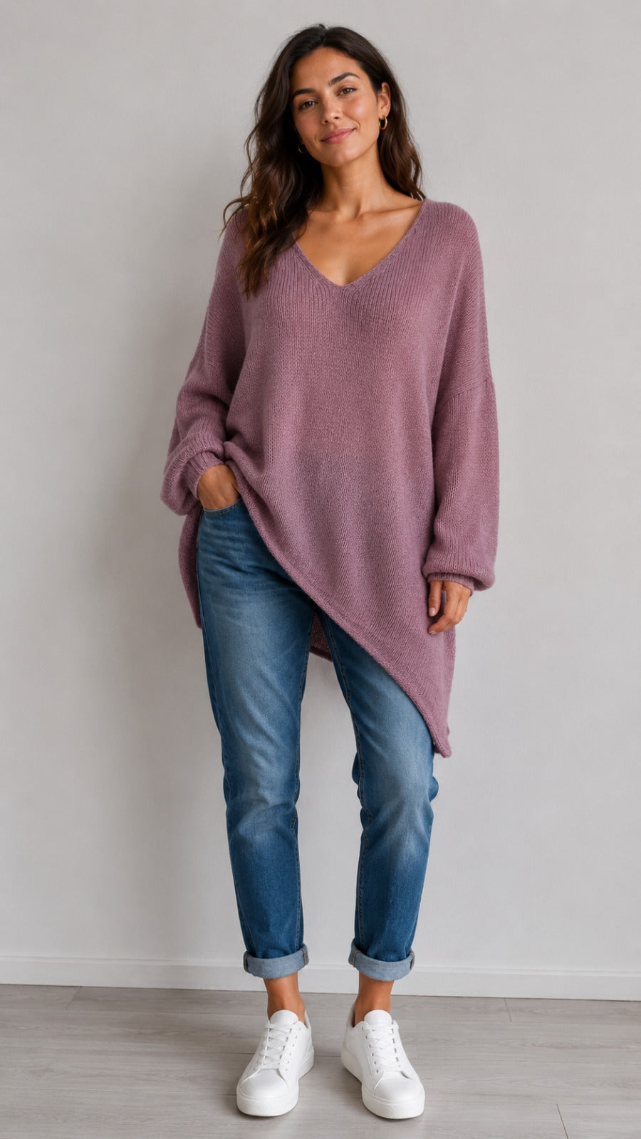 Made in Italy Wool Slant Knit Jumper