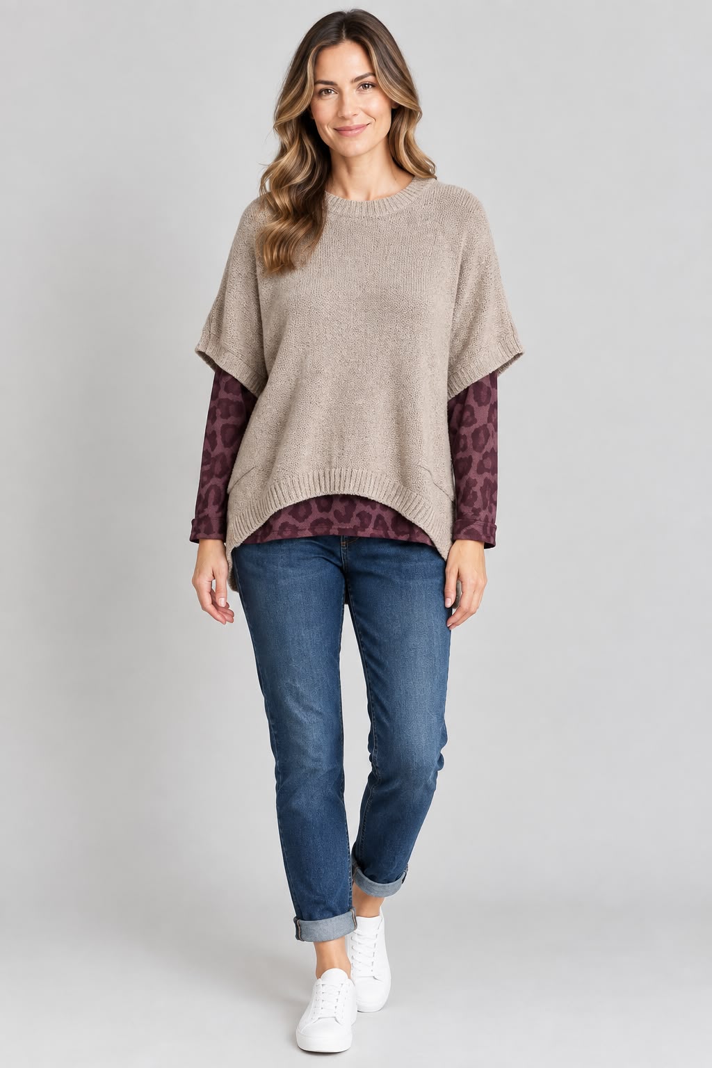 Leopard Print Mesh Tops Layering