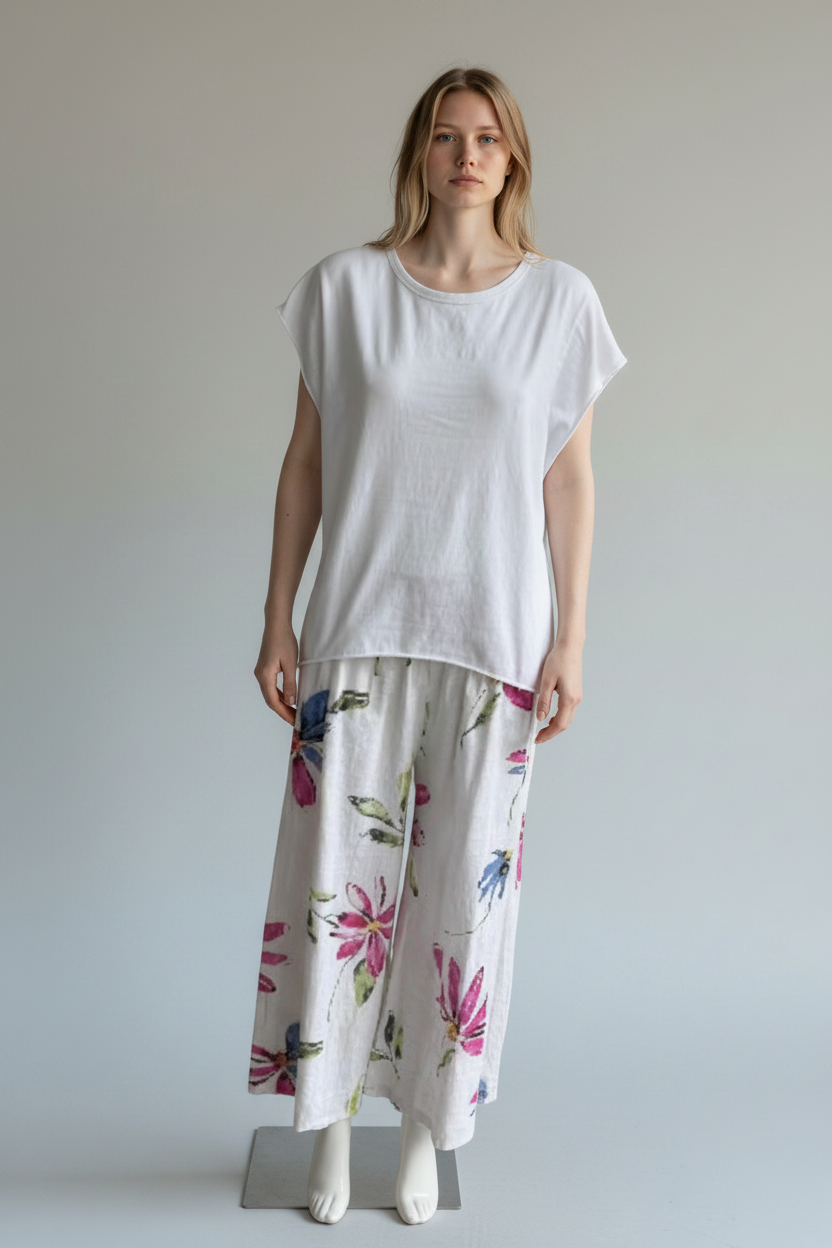 Made in Italy Print Cotton Pant