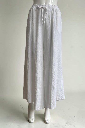 Linen Wide Leg Slant Hem Pant
