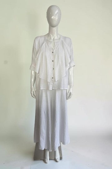 Linen Frill Shirt Lagenlook