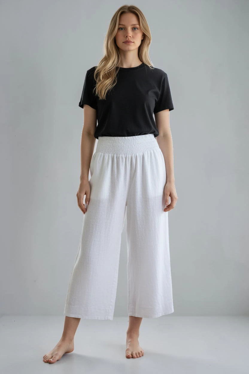 Made in Italy Shirred Elasticated Pant