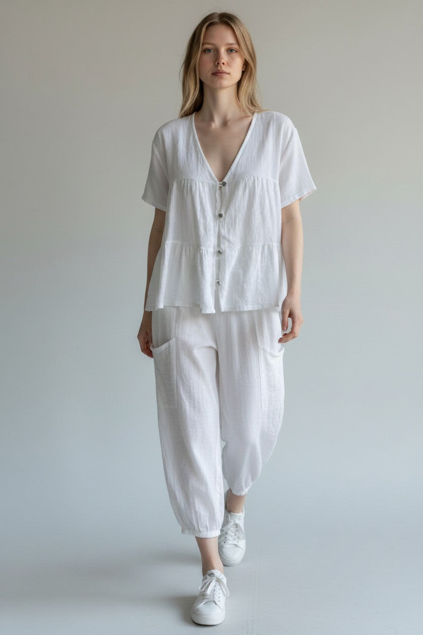 Linen Barrel Lag Pant Lagenlook