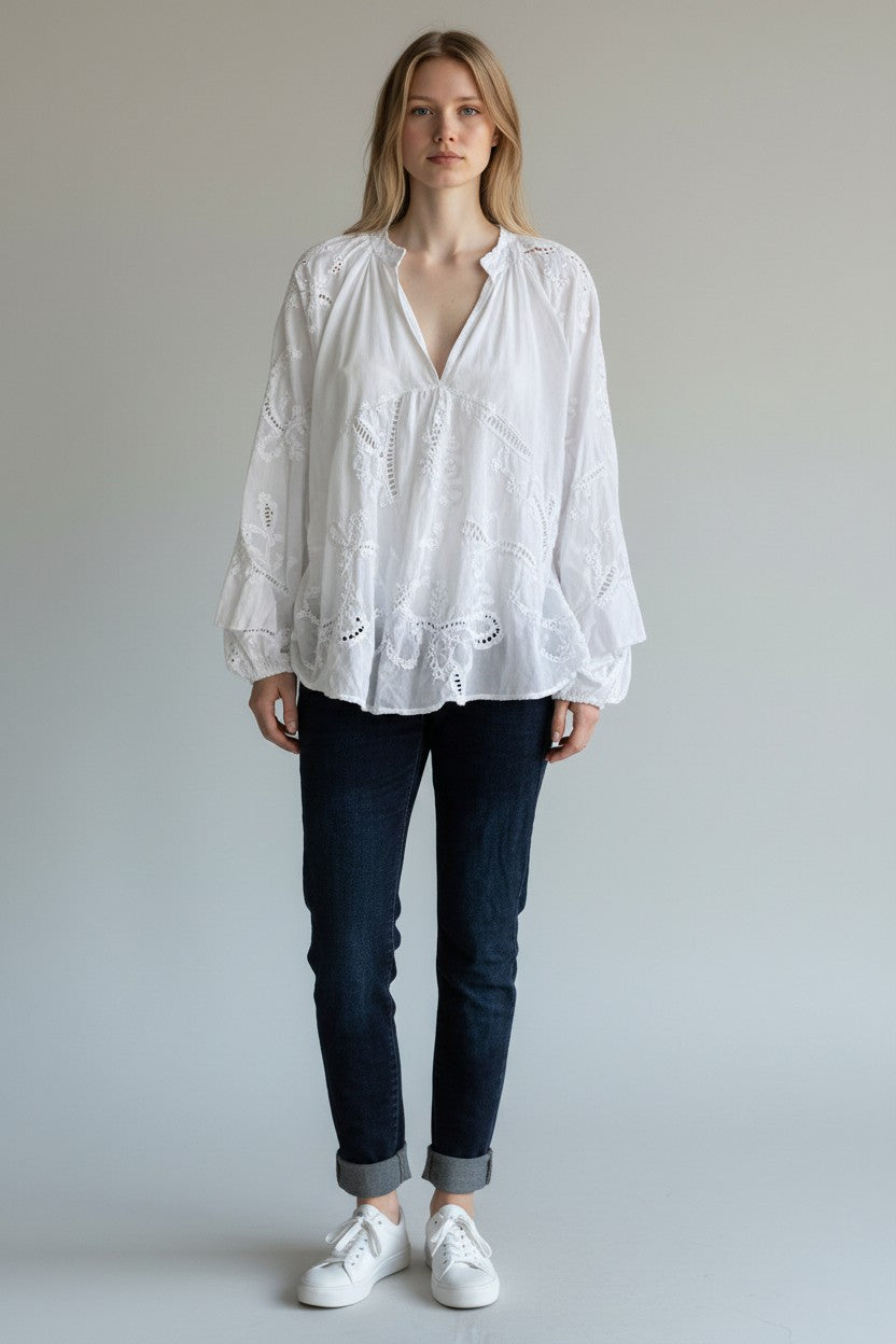 Embroidered Boho Blouse