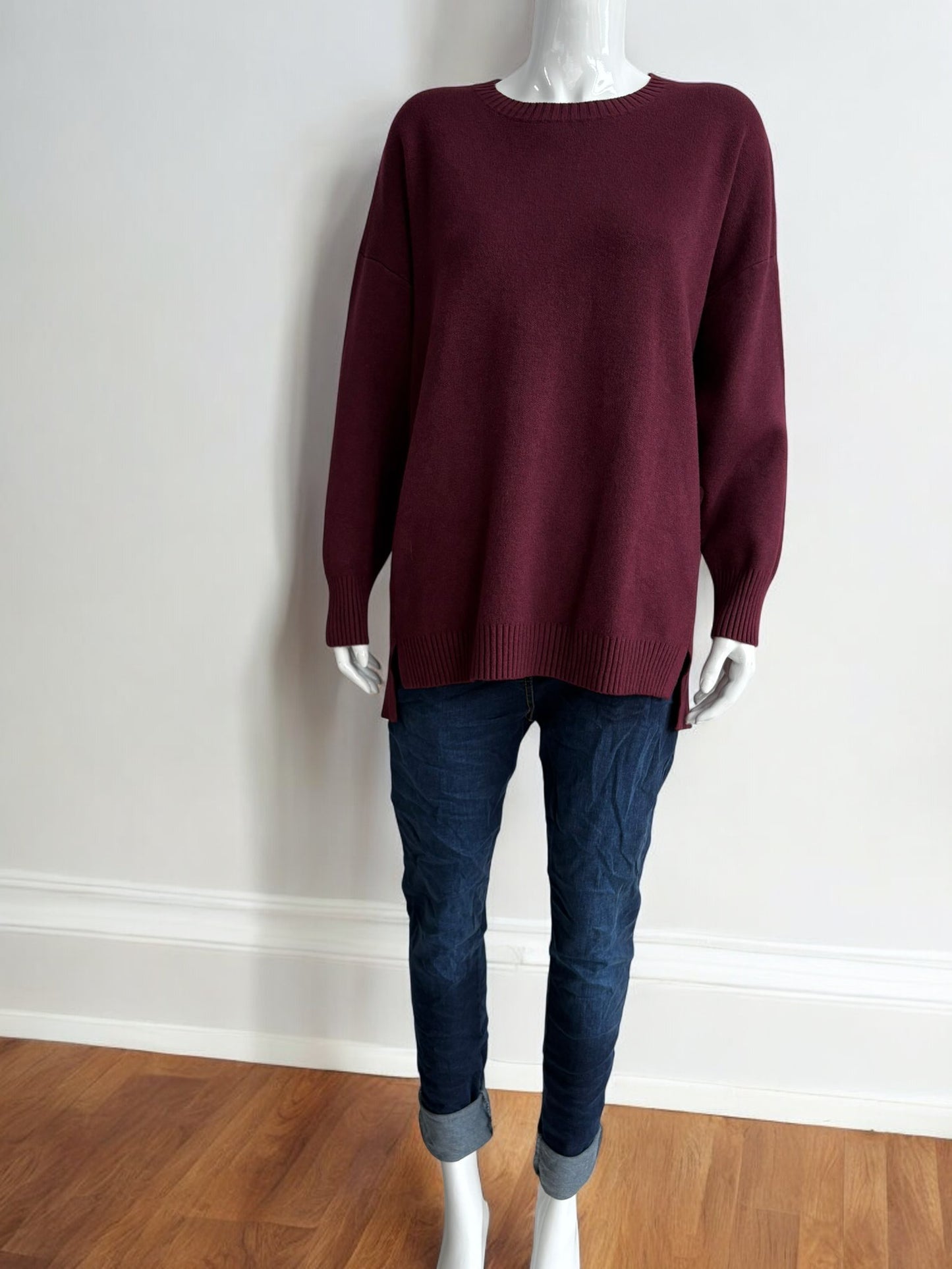 Made in Italy Soft Knit Split Hem Jumper